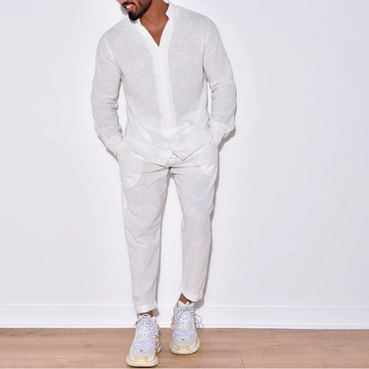 Breathable Long-Sleeve 100% Shirt Set