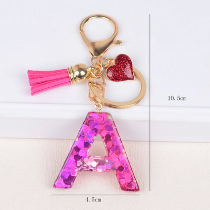 A-Z Alphabet Initial Letter Keychain