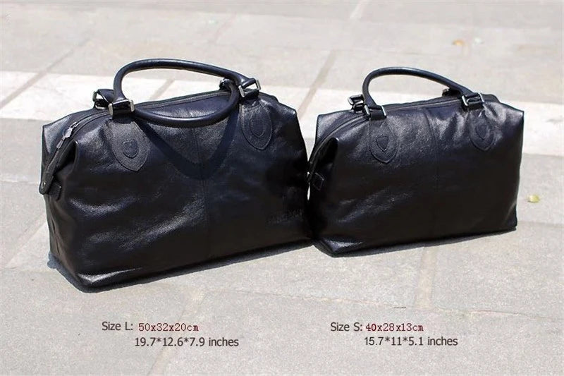 Genuine Cowhide Leather Duffel Bag
