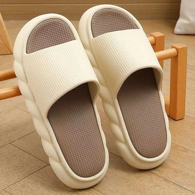 Wearing Thick Soled Slippers