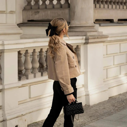 Cropped Double-Breasted Trench