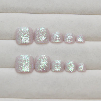 Glitter Square Toe Press-On Nails