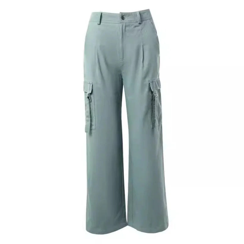 Retro Multi-Pocket Wide-Leg Pants