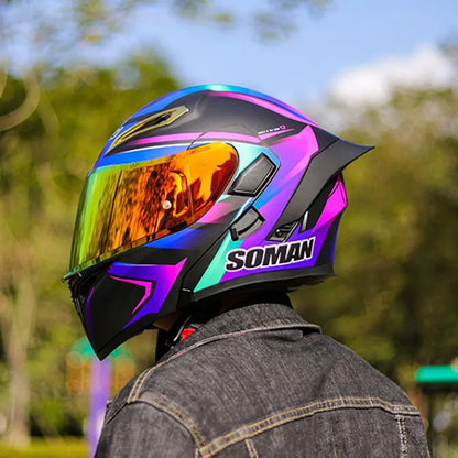 Vintage Retro Dual-Lens Modular Helmet