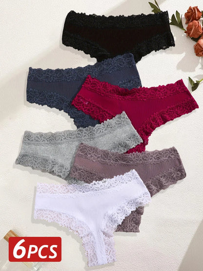 Lace Cotton Brazilian Panty Set