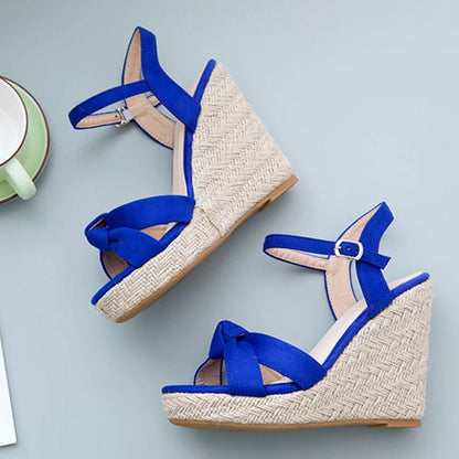 Velvet Wedge Sandals – Super High 11 cm Heel