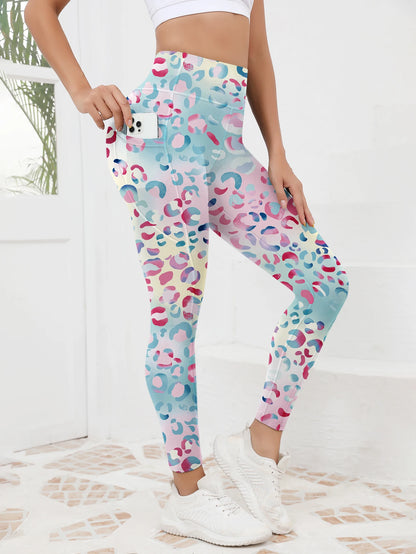 Printed Pocket Tummy-Control Pants