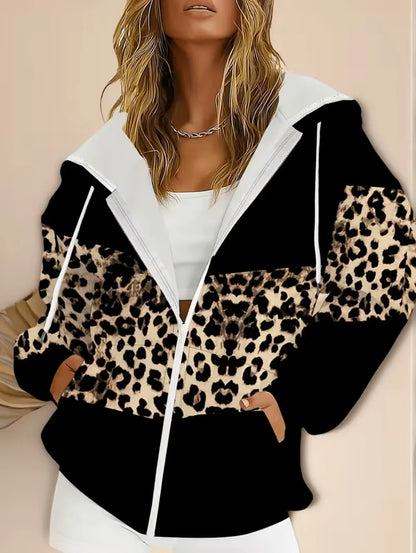 Thin Leopard Zip Hoodie