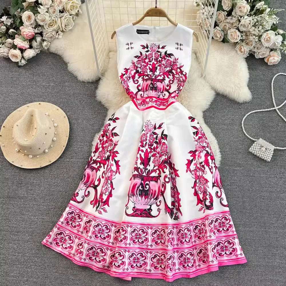Women's Sleeveless Porcelain Dress