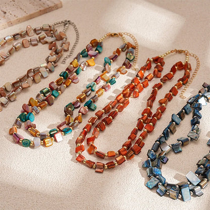 Colorful Geometric Statement Necklace