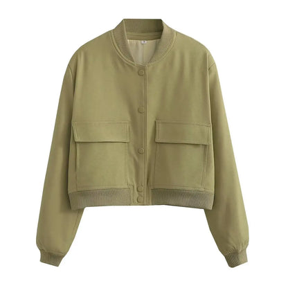 V-Neck Bomber Jacket