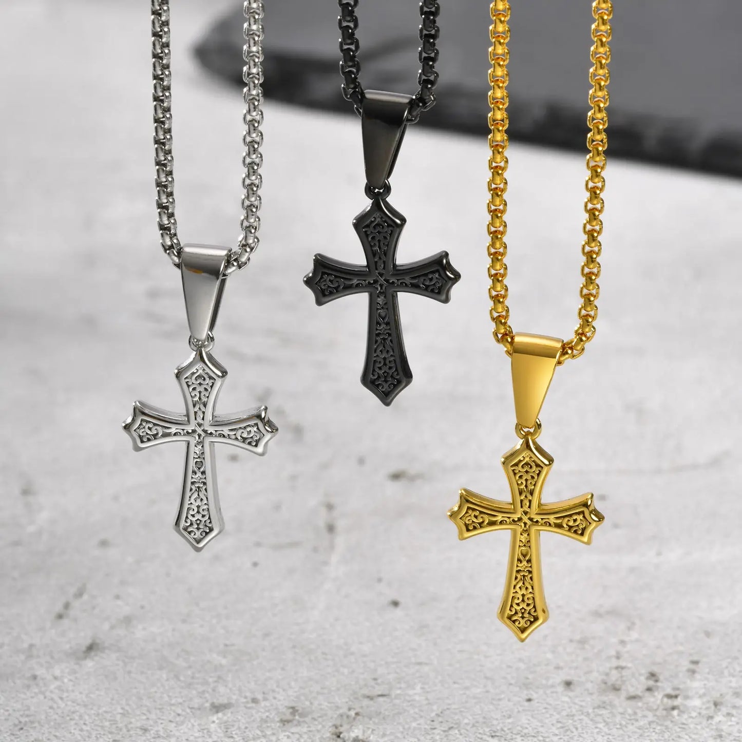 Metal Stainless Steel Cross Necklace Street Party