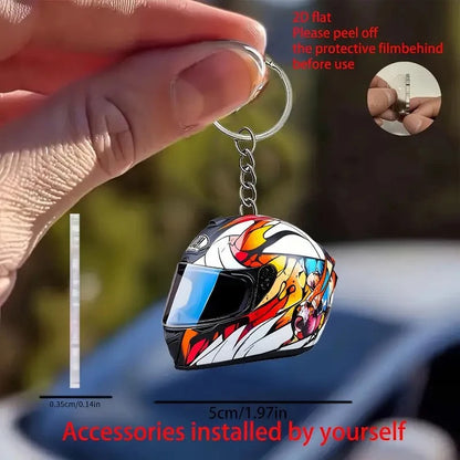 Keychain Helmet 2D Flat Stereo