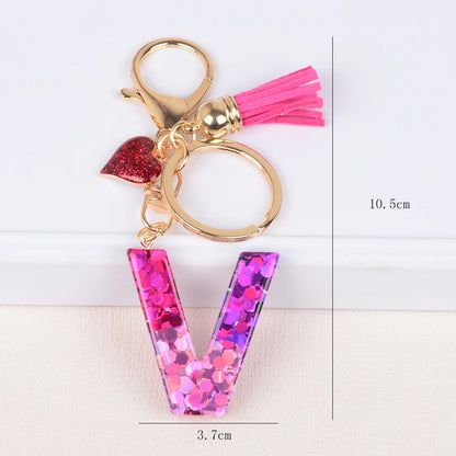 A-Z Alphabet Initial Letter Keychain