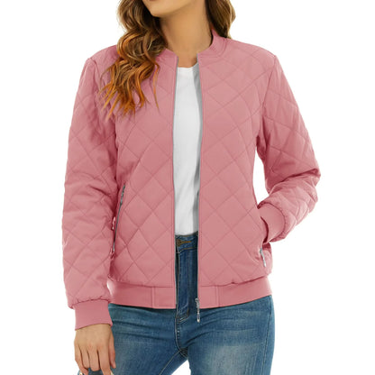 Diamond Quilted Bomber Jacket