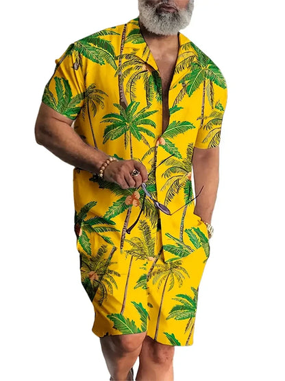 Jungle Print Hawaiian Shirt Set