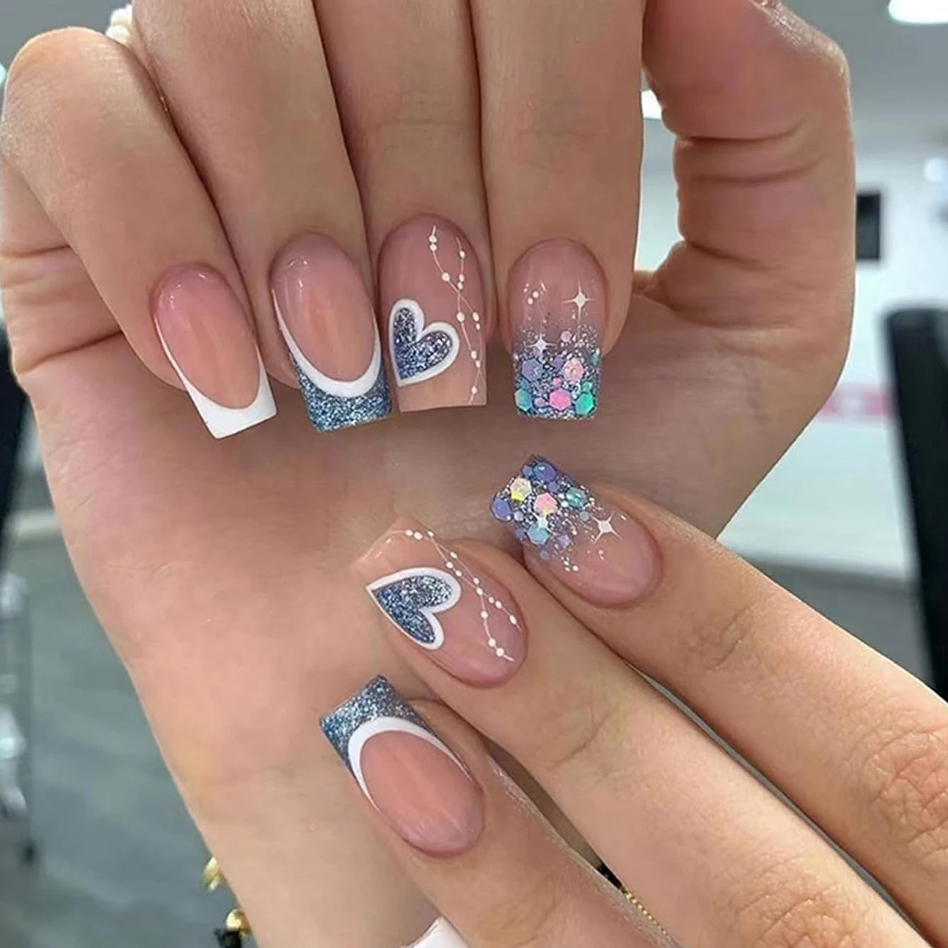 Handmade 3D Almond Press-On Nails