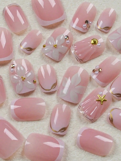 Square Color Press-On Nails