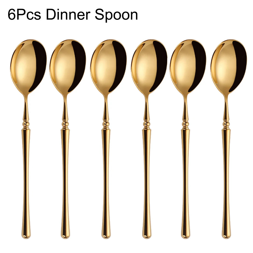 Metal Gold Cutlery Set Tableware
