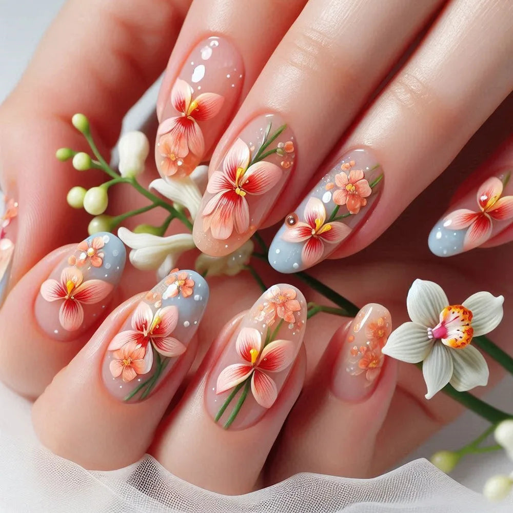 Floral Ballerina Press-On Nails