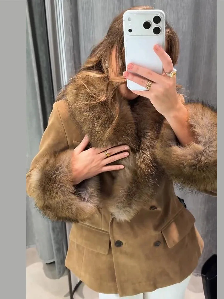 Faux Fur Patchwork Jacket