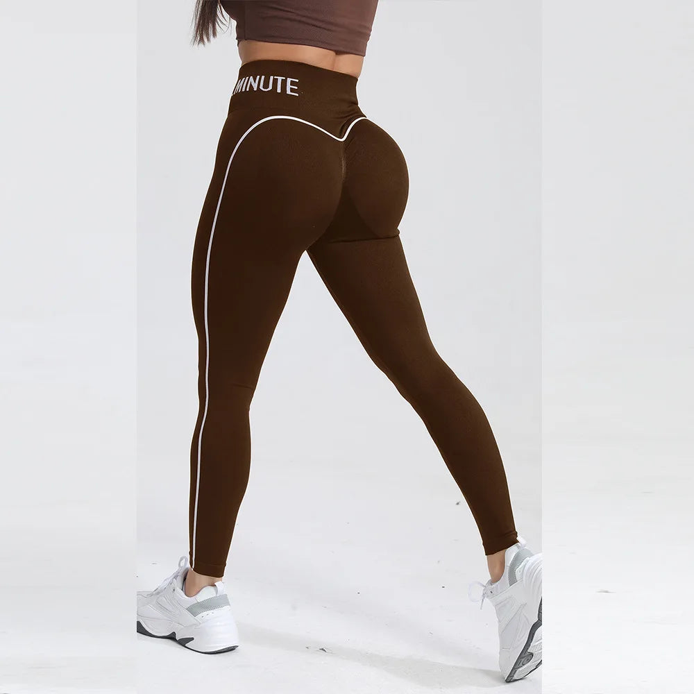 Color-Contrast Seamless Hip-Lift Leggings