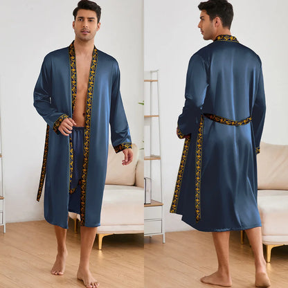 Ice Silk Pajama Robe Set
