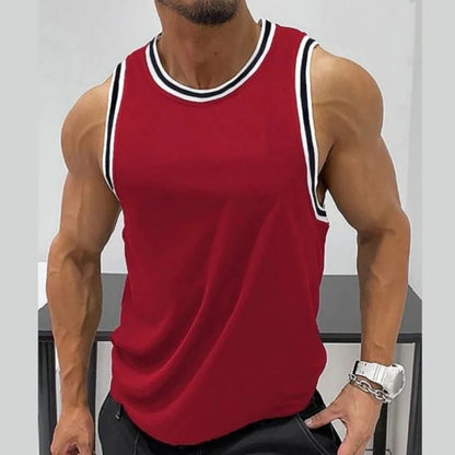 3D Striped Round-Neck Tank Top