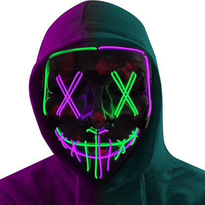Glowing EL Wire Light-Up Mask