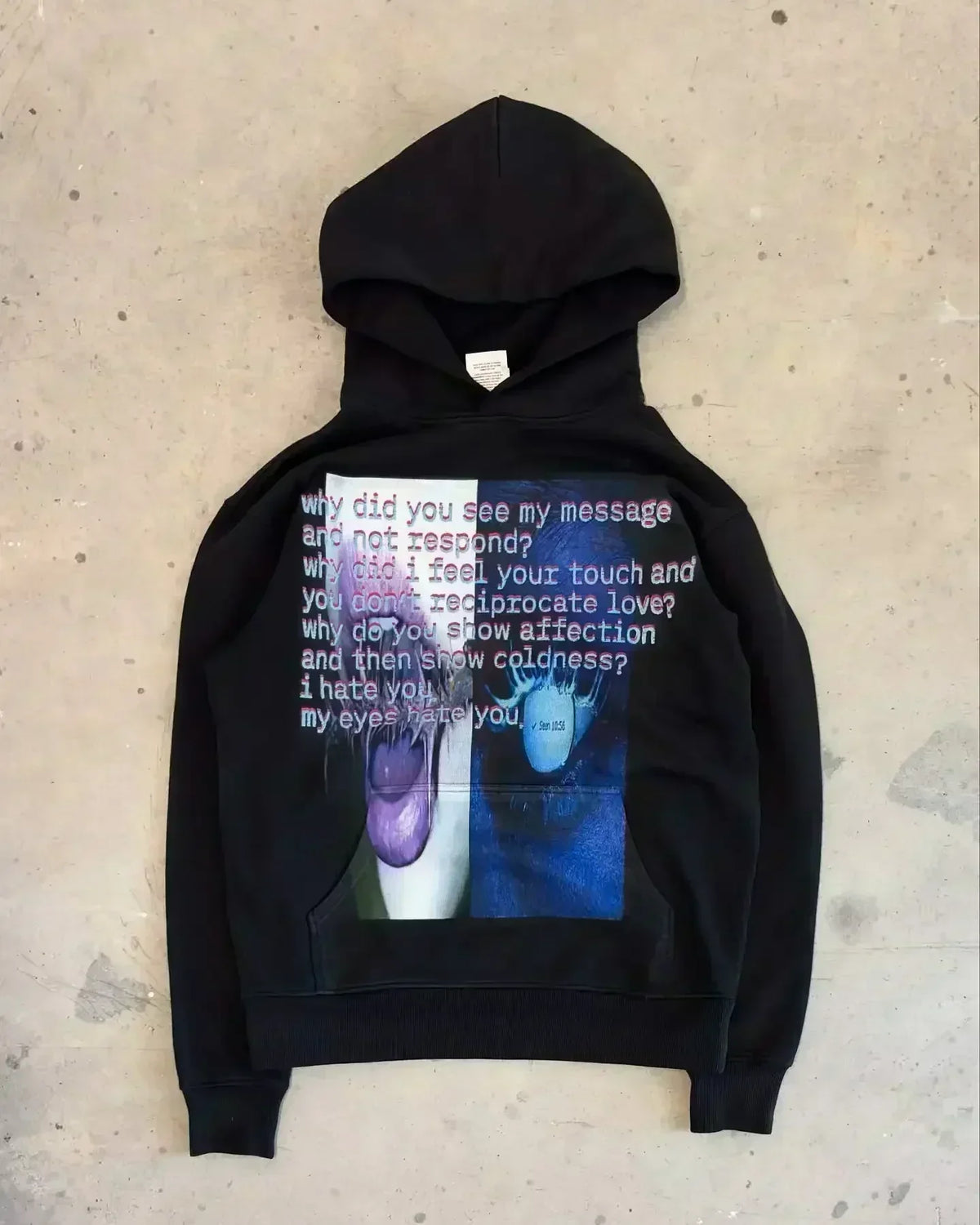 Pink Print Oversized Hoodie