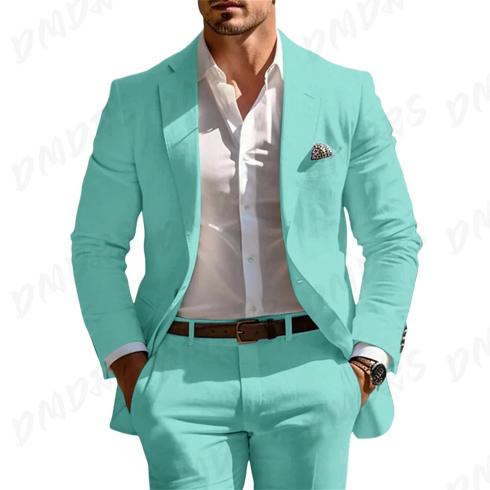 Summer Wedding Formal Solid Suit