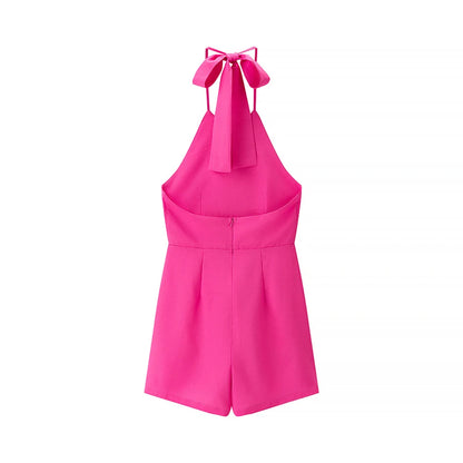 Office Patchwork Backless Suit