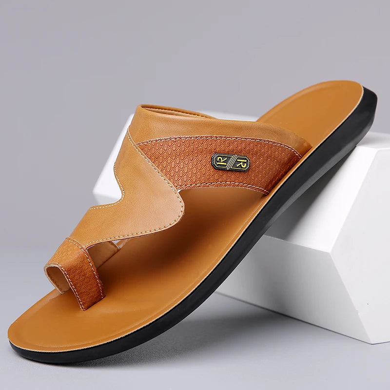 Summer Simple Leather Slippers