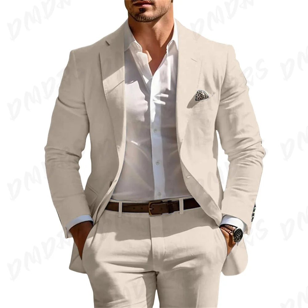 Summer Wedding Formal Solid Suit