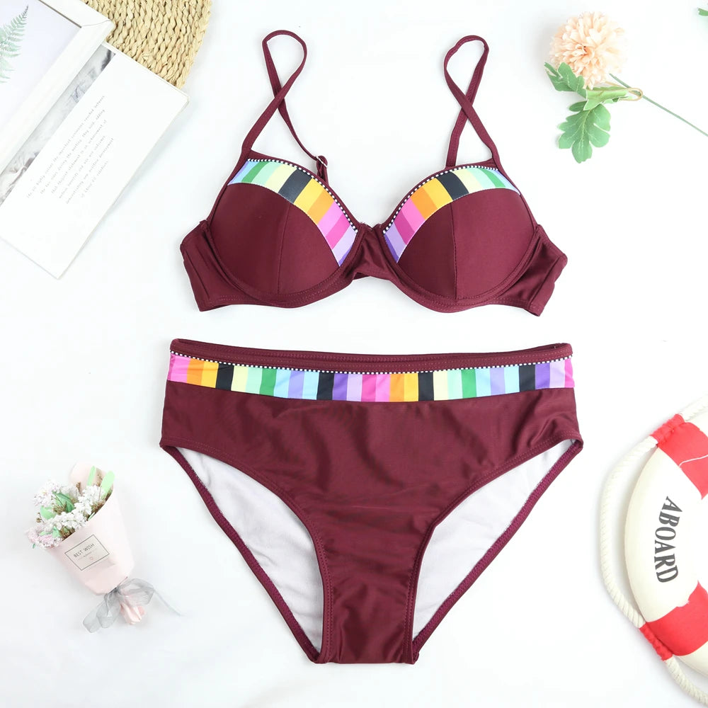 Striped Bikini Set
