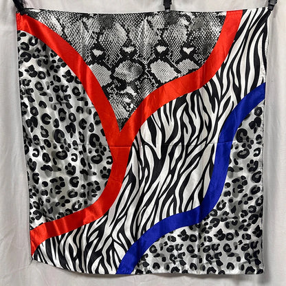 90cm Leopard Print Silk Scarf