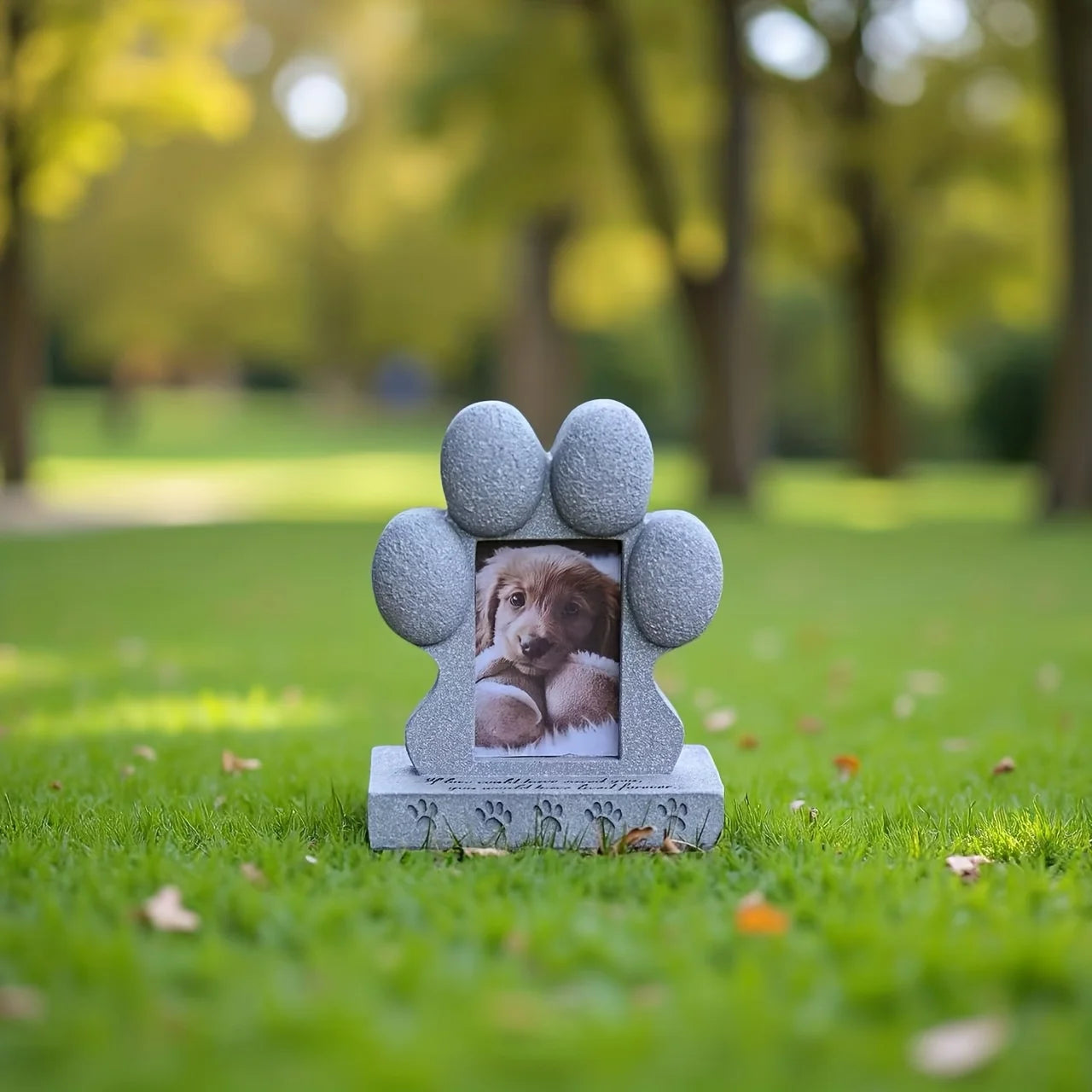 Resin Pet Paw Memorial Stone