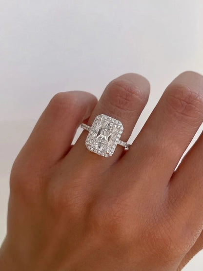 Rectangle Zircon Band Ring