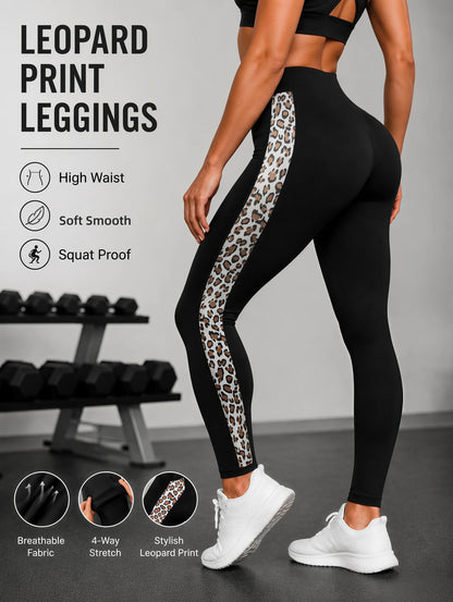 Leopard Print 4-Way Stretch Leggings