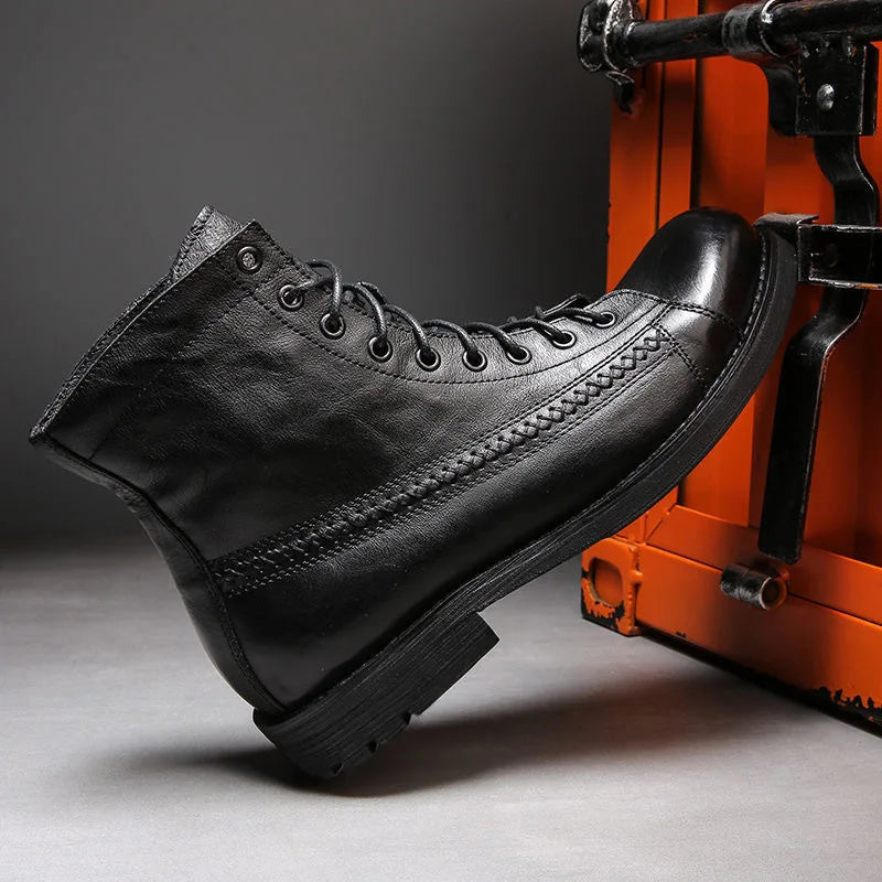 Vintage Leather Platform Boots