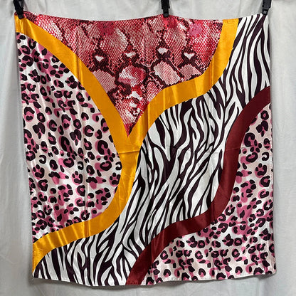 90cm Leopard Print Silk Scarf