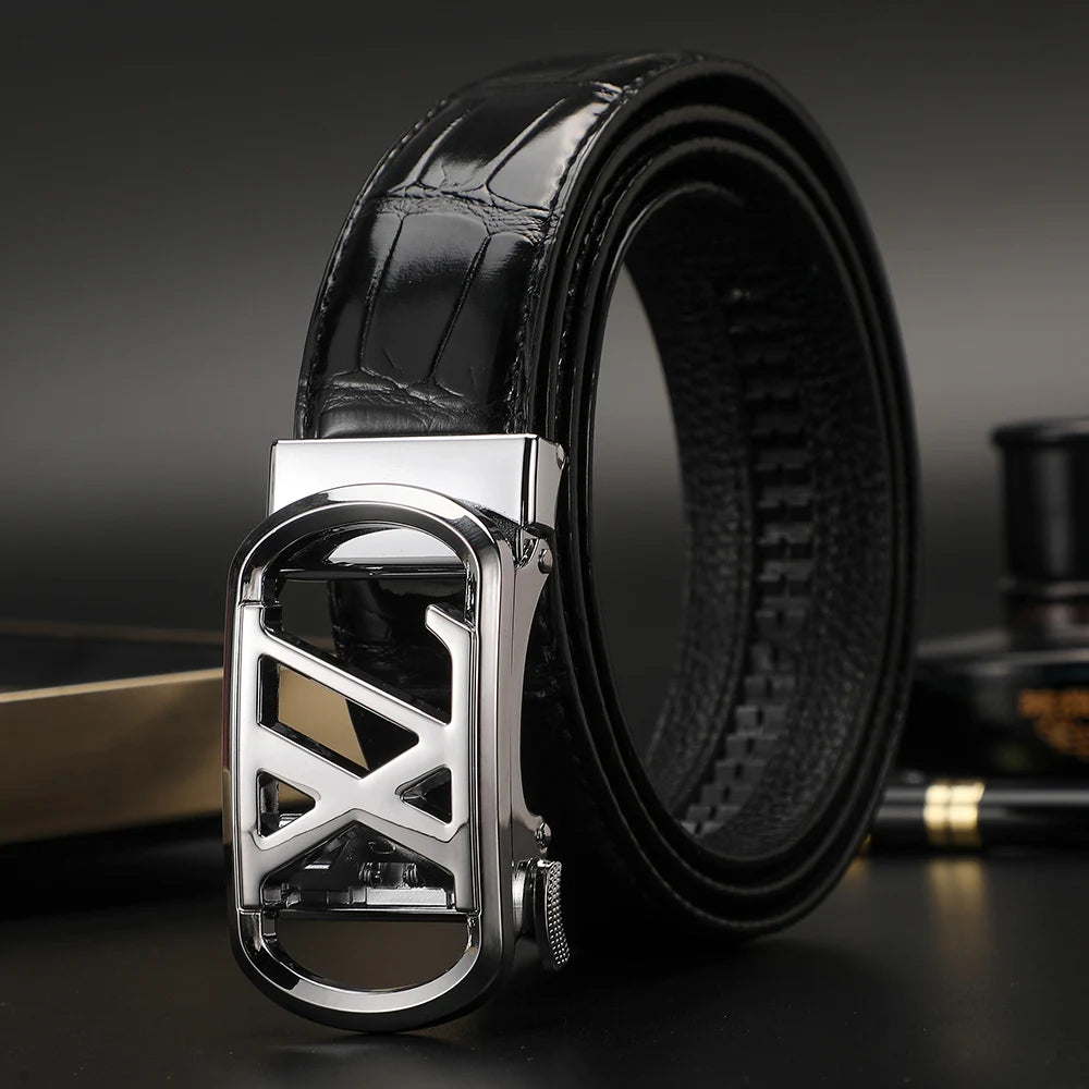 Luxury designer leather belt
