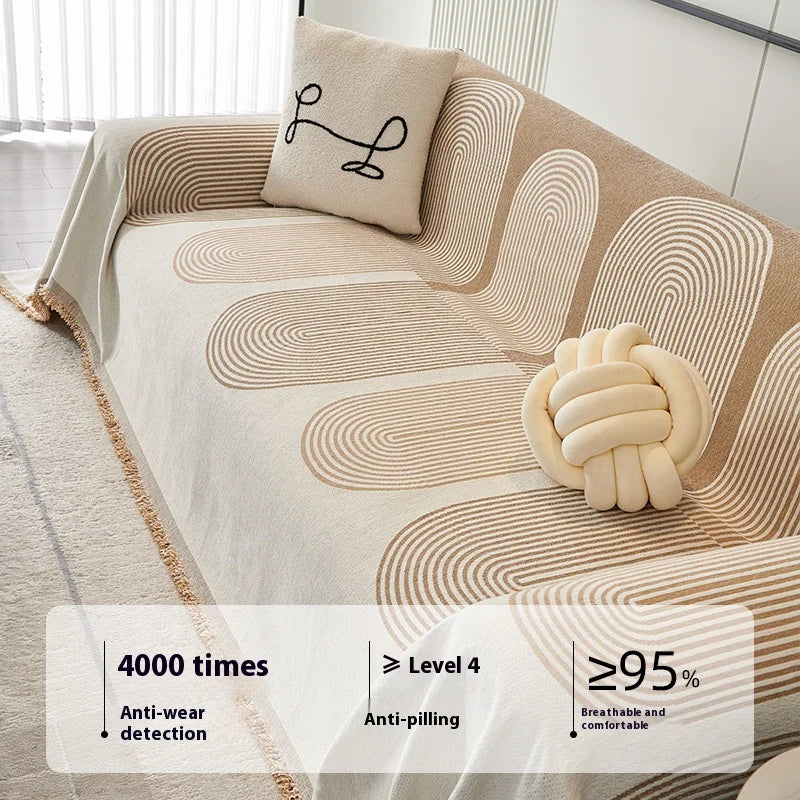 Chenille Tassel Sofa Cover