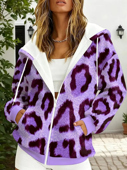 Thin Leopard Zip Hoodie