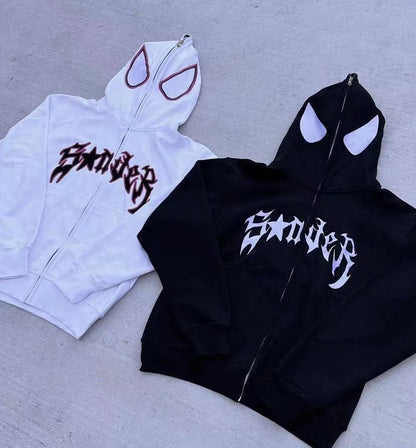 Spider Print Full-Zip Hoodie