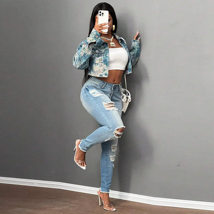 Floral Brocade Cropped Jacket