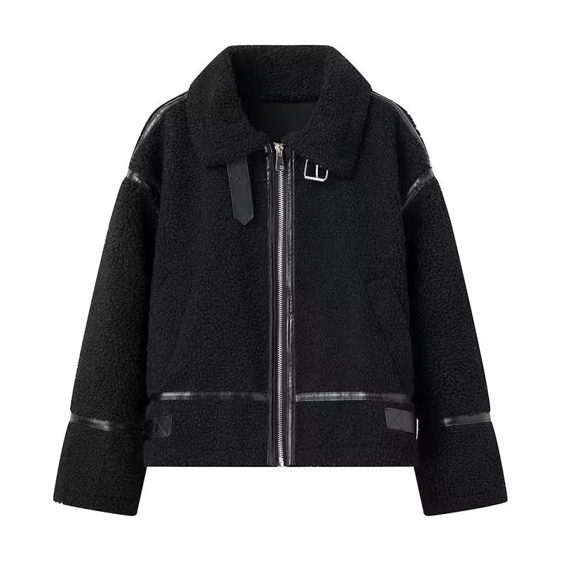 Contrast Plush Zip Jacket