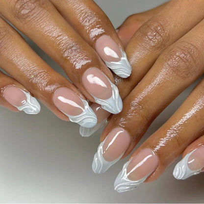 24Pcs French Ballerina Nail Tips
