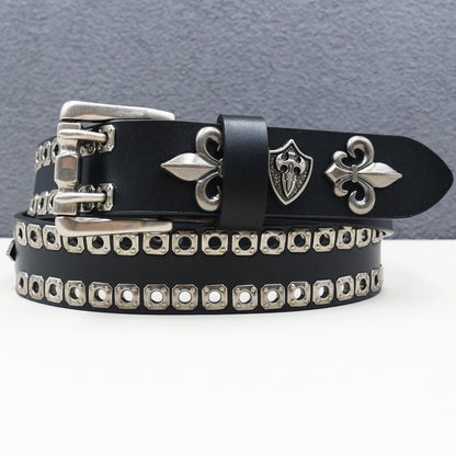 Heavy duty leather belt