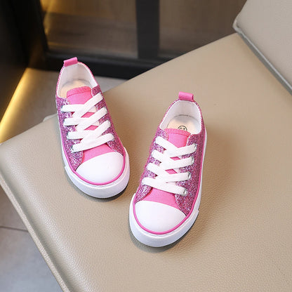 Pink Glitter Low-Top Canvas Shoes